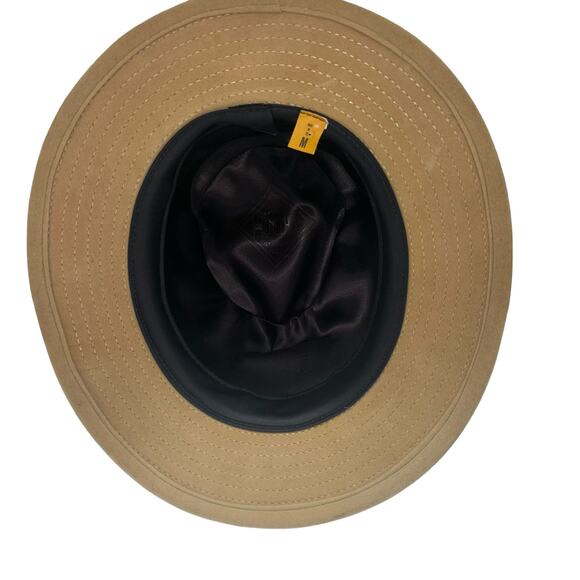 Henschel Fine Hatters Tan Suede Wide Brim Hat VINTAGE Size M Made in USA Outback - Picture 4 of 10